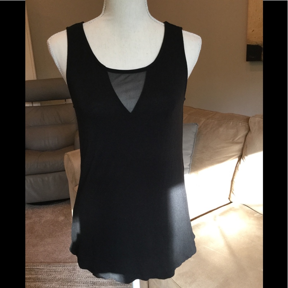 Carmen Marc Valvo, black knit top, Small